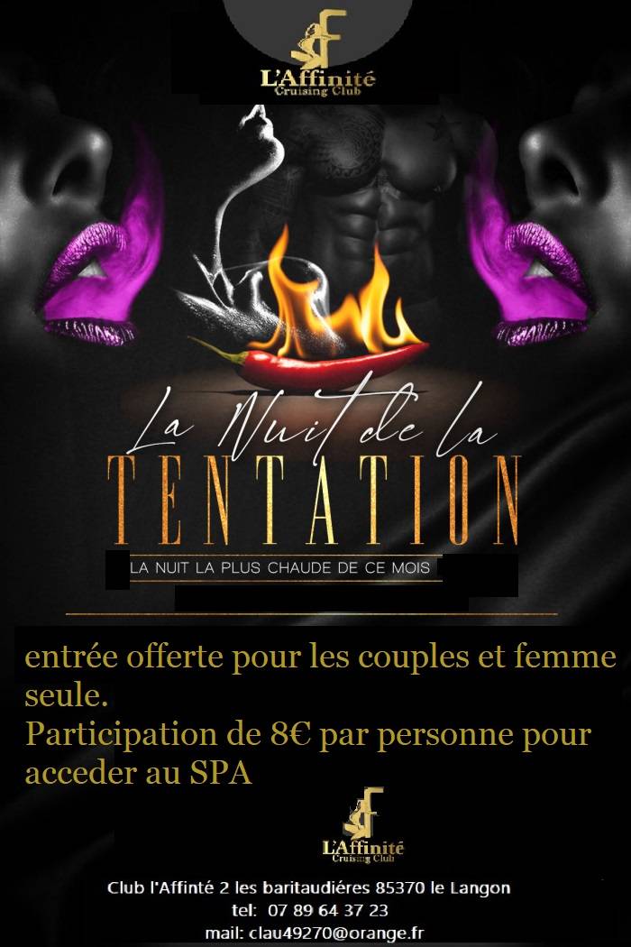 Nuit de la tentation - soirée club libertin 85